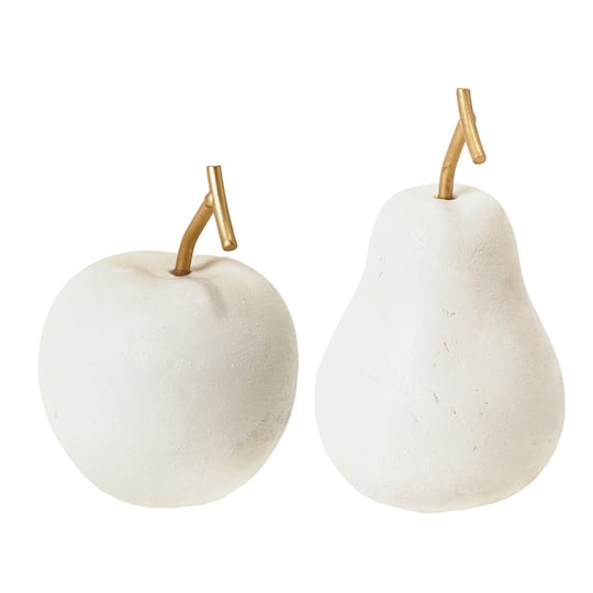 American Art Decor Cream Apple &#x26; Pear Fruit Tabletop D&#xE9;cor Set